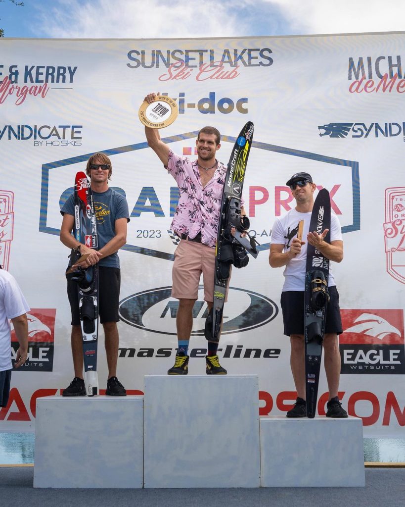 Men's slalom podium from the 2023 Travers Grand Prix