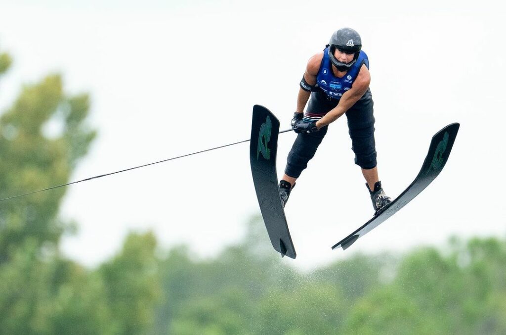 Regina Jaquess waterski jumping at the 2023 WWS Florida Cup