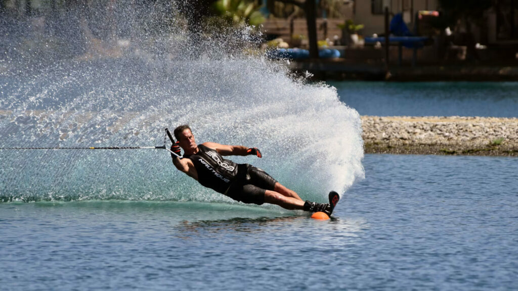 Greg Badal slaloms at the US Waterski National Championships