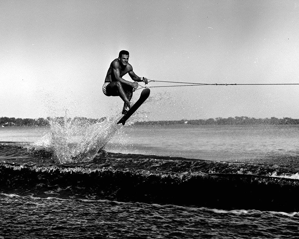 Mike Osborn water skiing