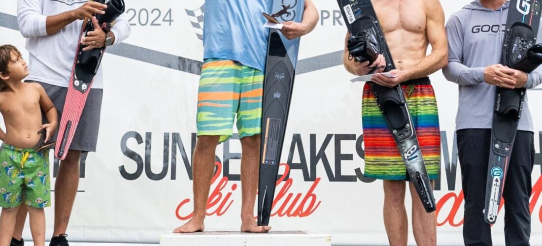 Men's slalom podium at the 2024 Travers Grand Prix