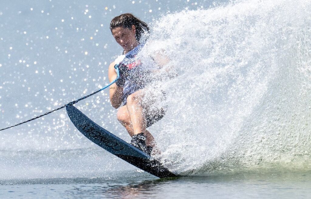 Slalom skiing at the 2024 MasterCraft Pro