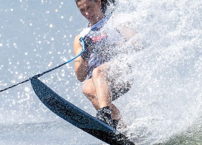 Slalom skiing at the 2024 MasterCraft Pro