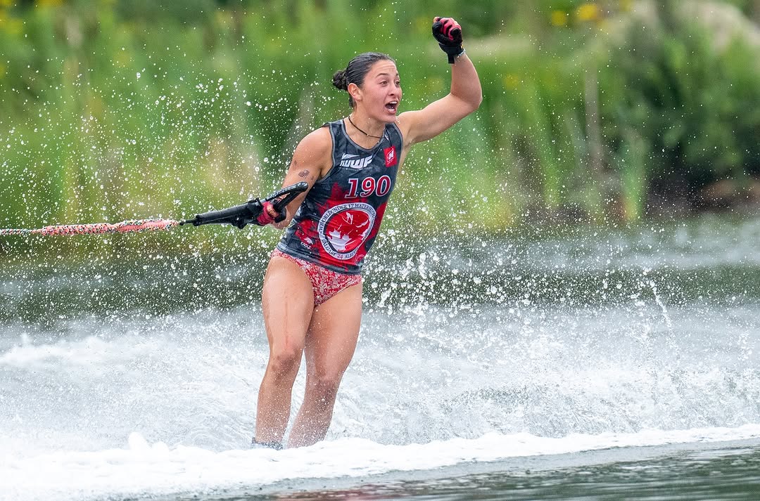 Lexi Abelson tricks at the 2024 Jr World Championships